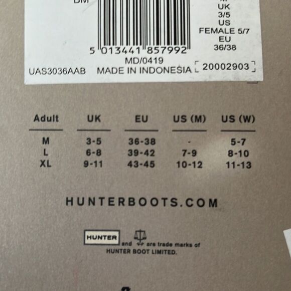 Hunter Original Tall Boot Socks, Size M - Picture 4 of 5